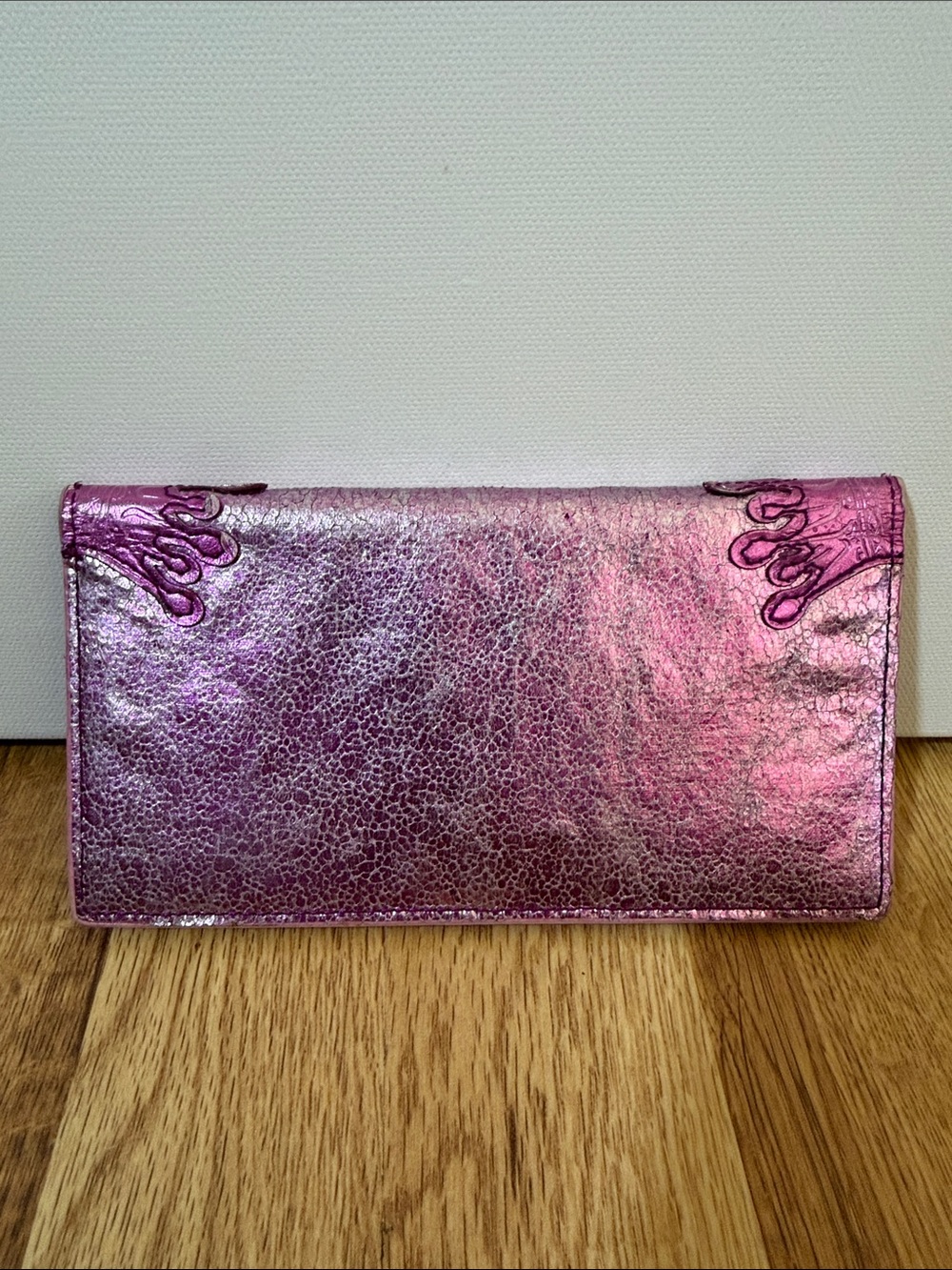 Vintage Christian Audigier lavender checkbook wallet
